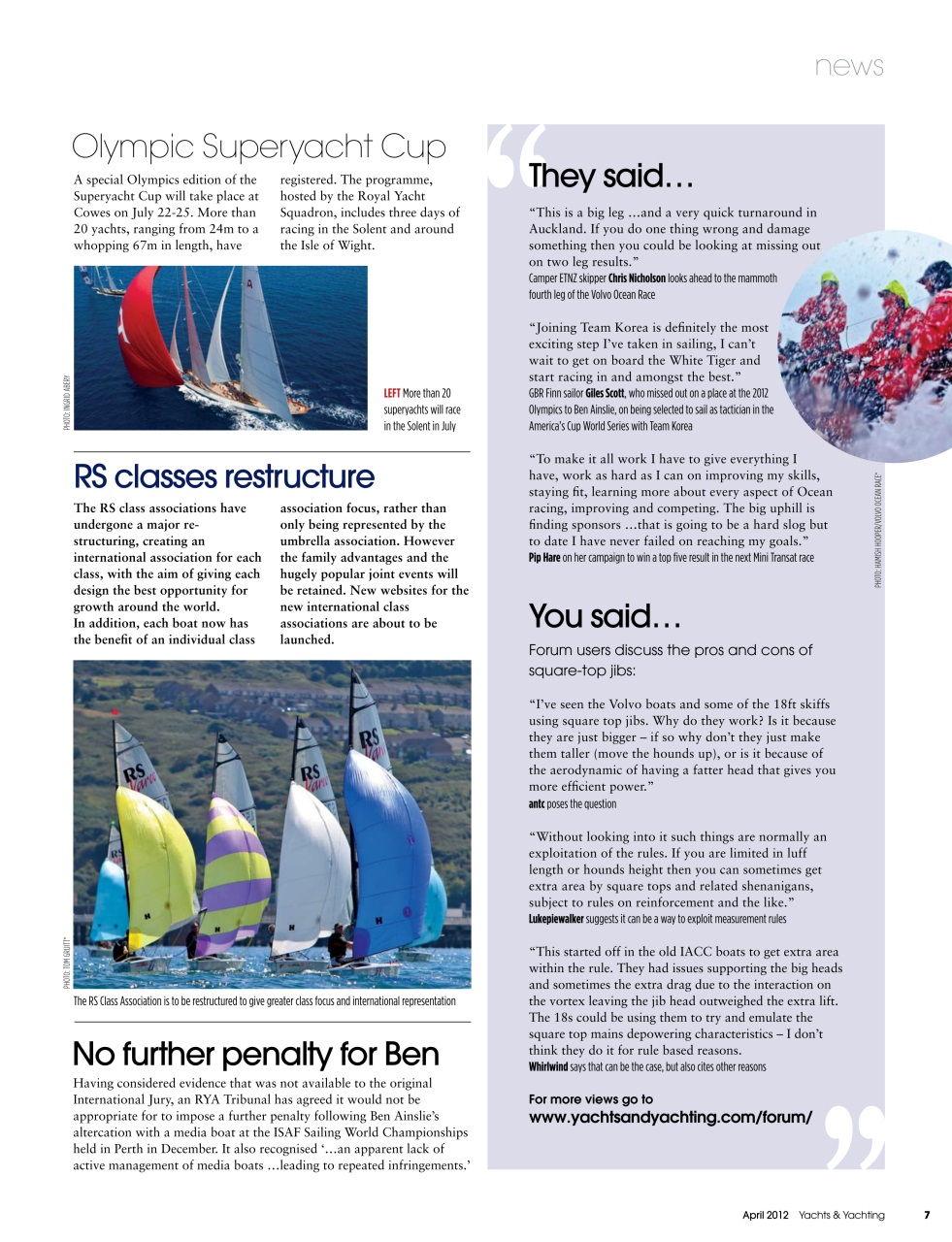 Yachts & Yachting Preview Pages