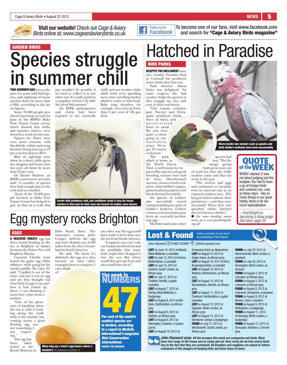 Cage & Aviary Birds Preview Pages