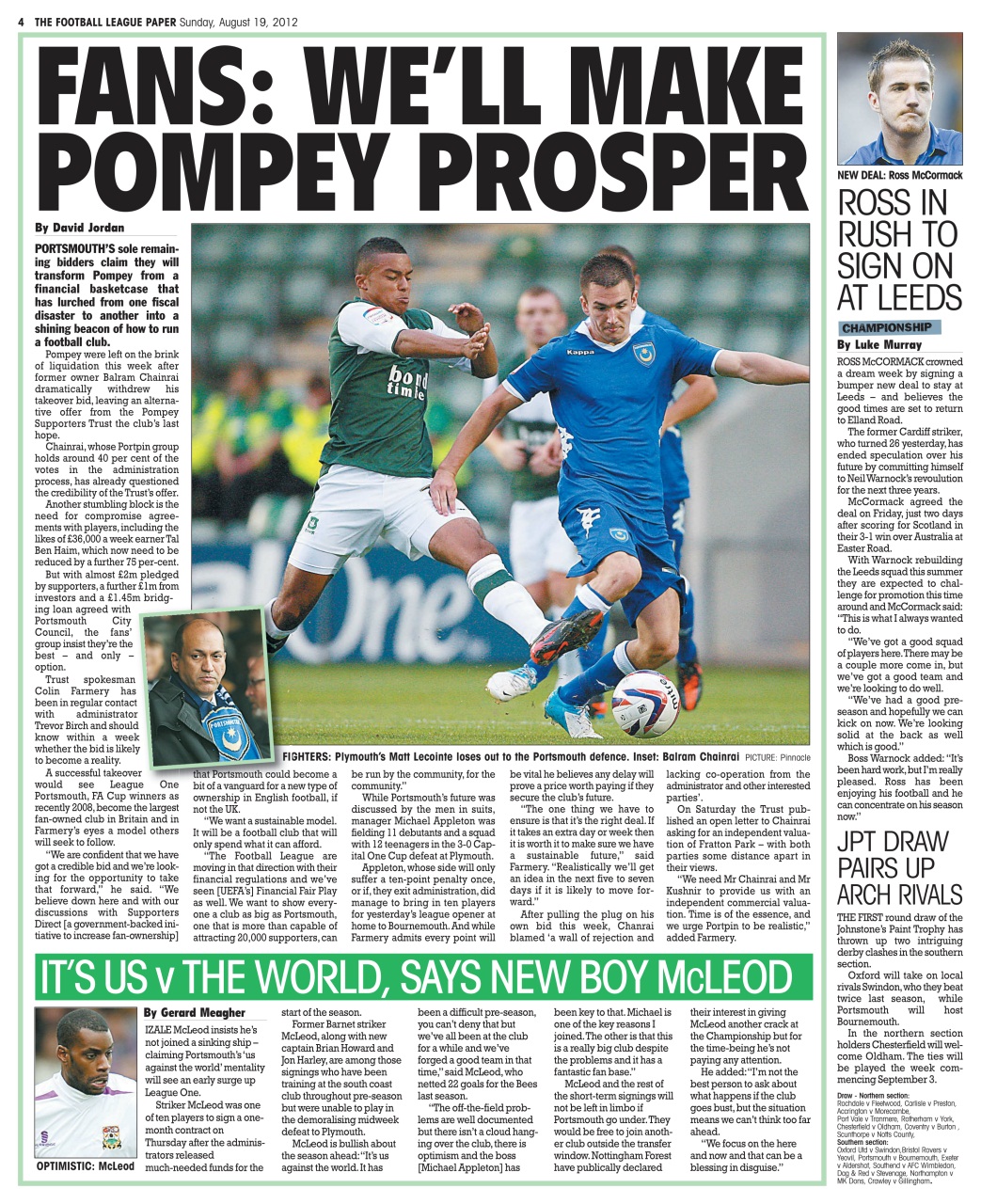 The Football League Paper Preview Pages