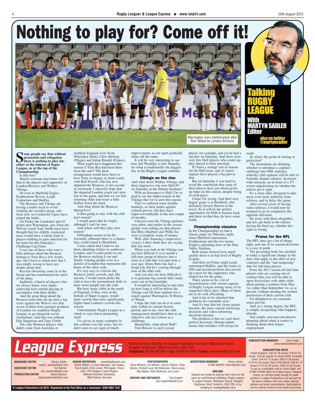 League Express Preview Pages