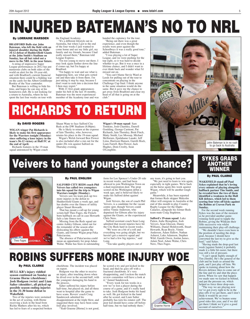 League Express Preview Pages