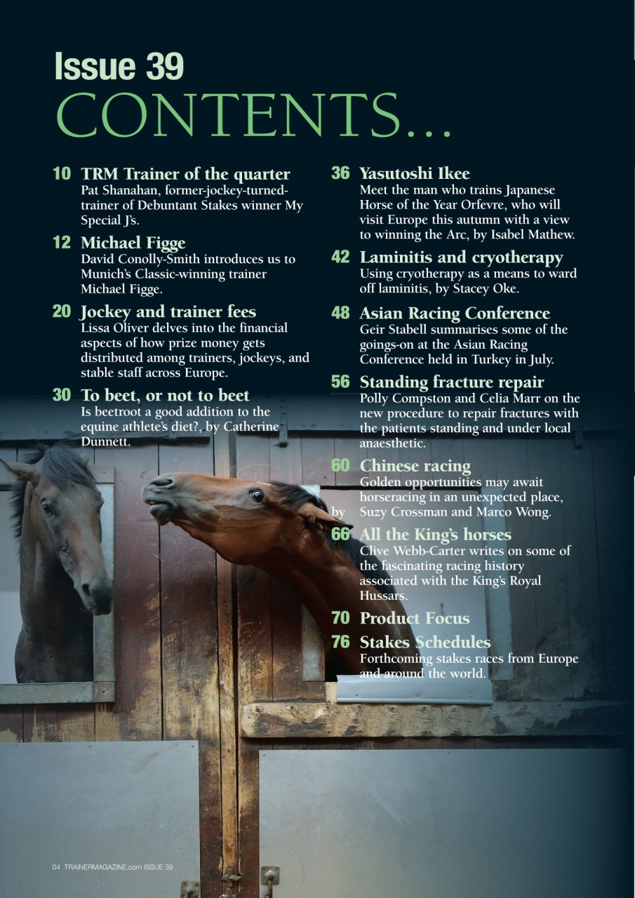 European Trainer Magazine - horse racing Preview Pages