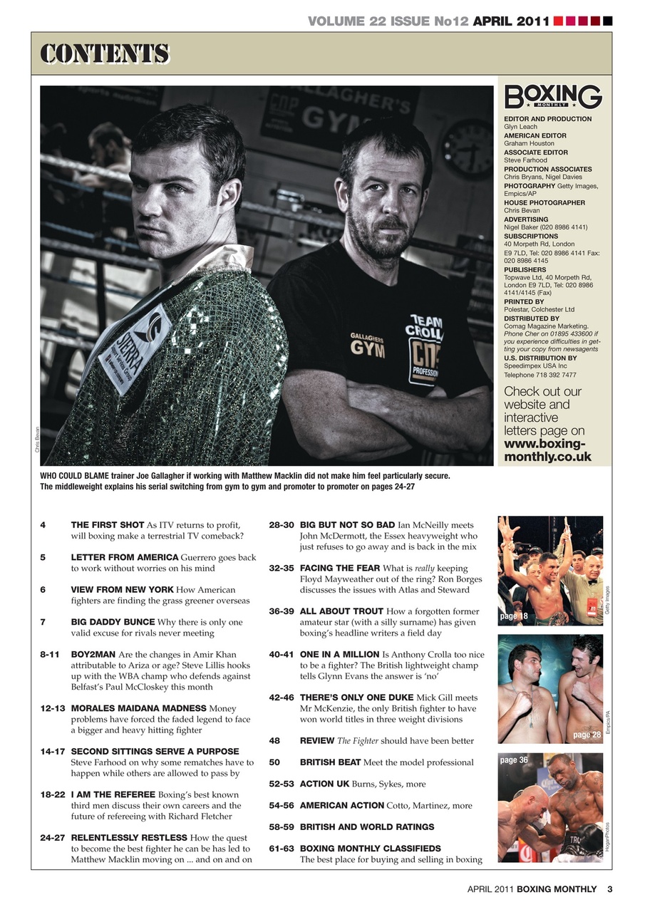 Boxing Monthly Preview Pages