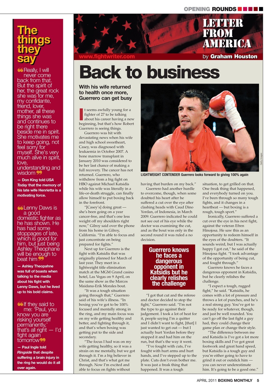 Boxing Monthly Preview Pages