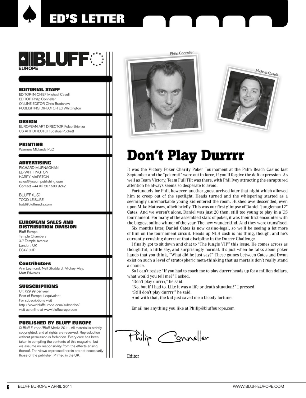 Bluff Europe Preview Pages