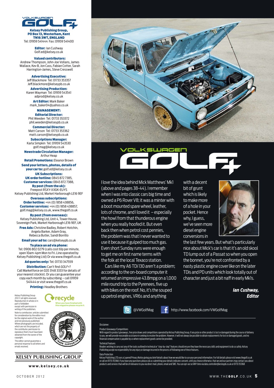 Volkswagen Golf + Preview Pages
