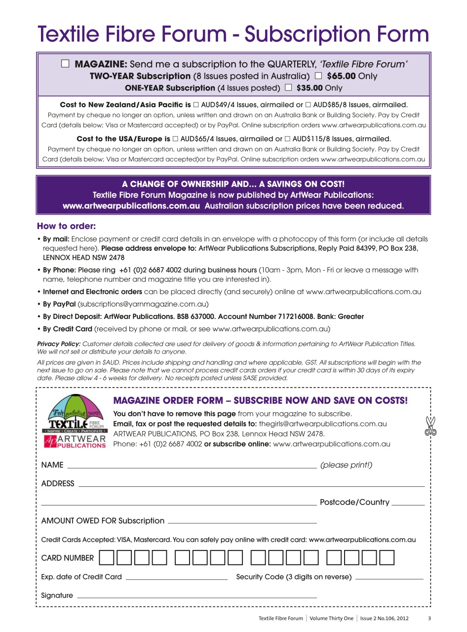 Textile Fibre Forum Preview Pages