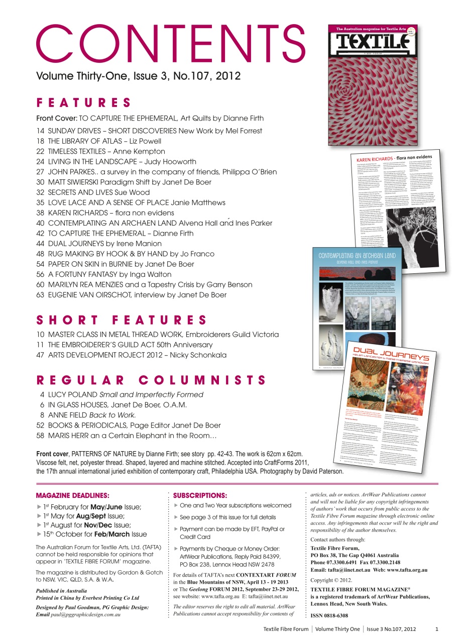 Textile Fibre Forum Preview Pages