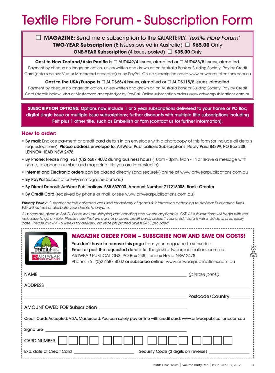 Textile Fibre Forum Preview Pages