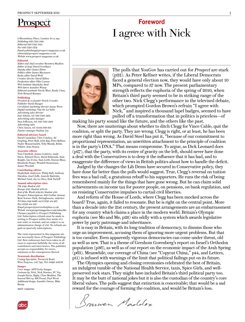 Prospect Magazine Preview Pages