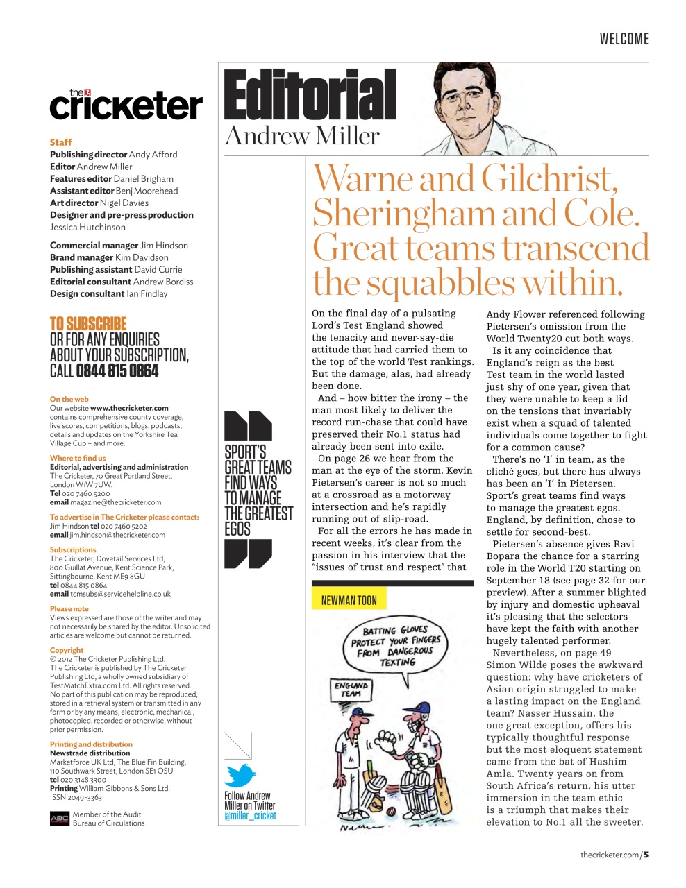 The Cricketer Magazine Preview Pages