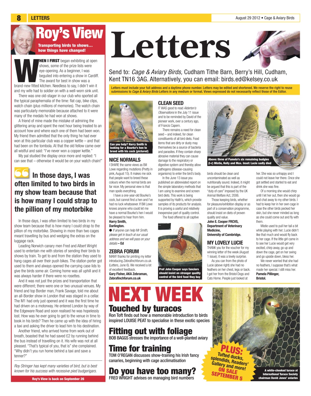 Cage & Aviary Birds Preview Pages