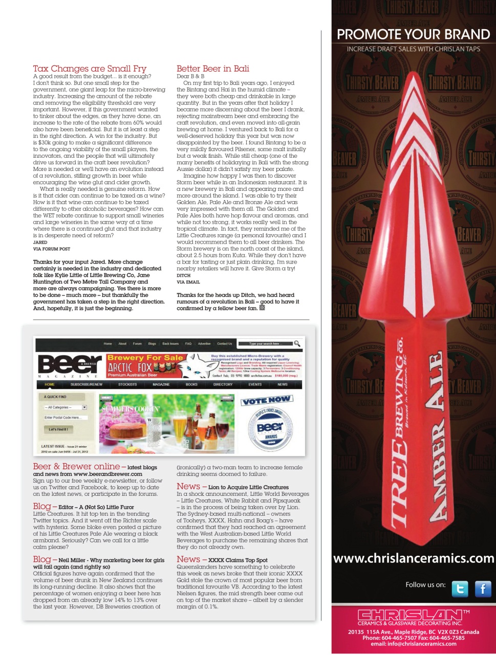 Beer and Brewer Preview Pages