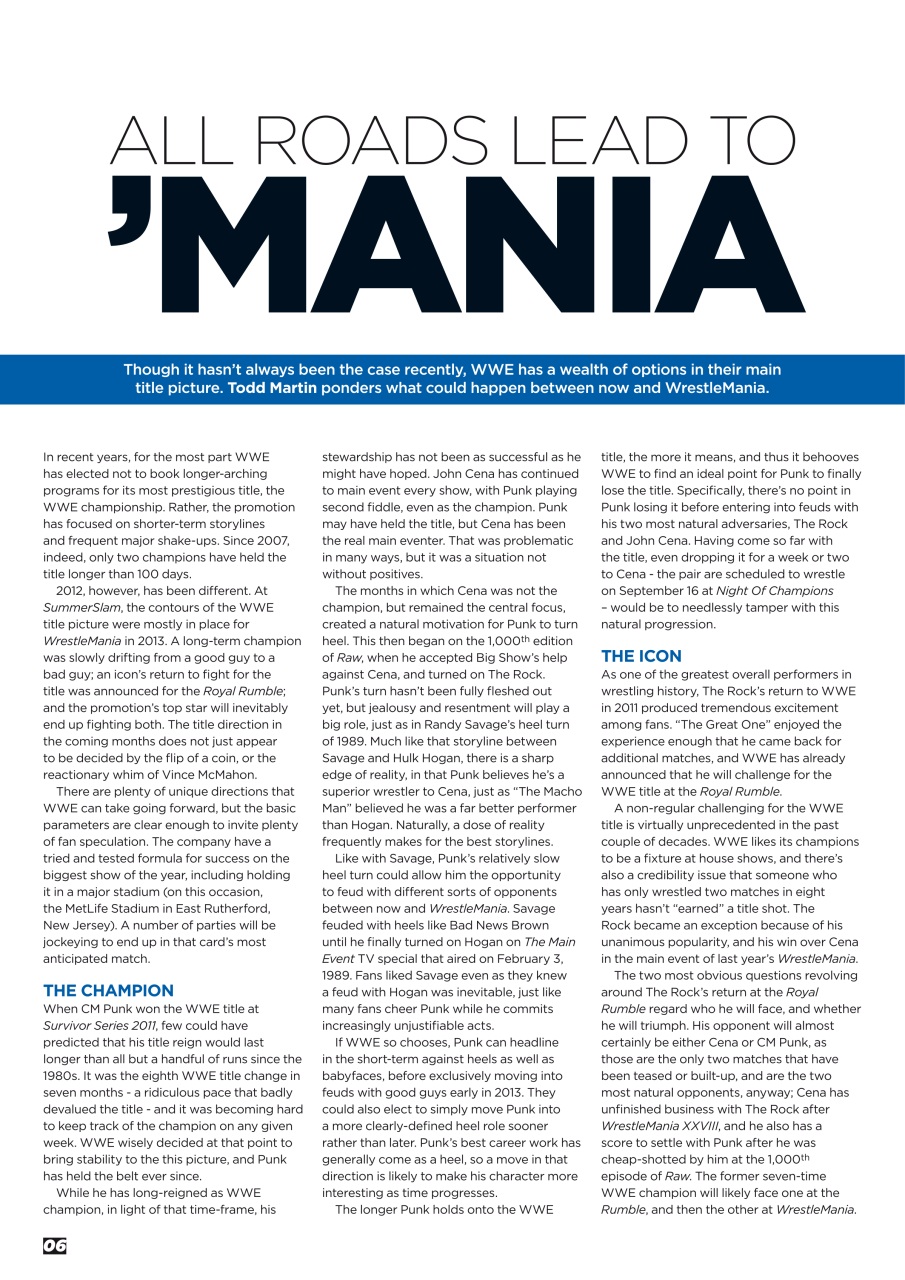 Wrestletalk Magazine Preview Pages