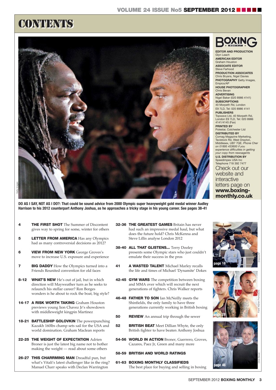 Boxing Monthly Preview Pages