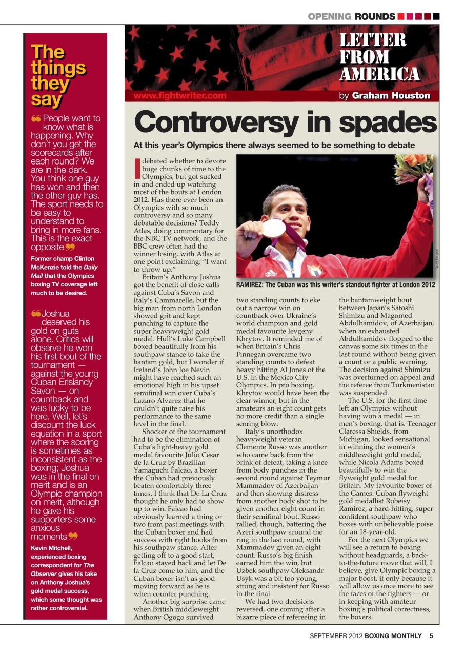 Boxing Monthly Preview Pages