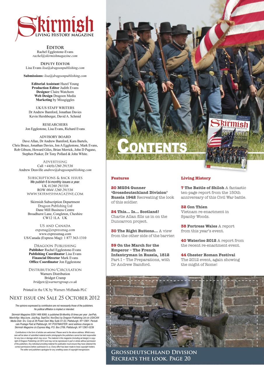 Skirmish Living History Preview Pages