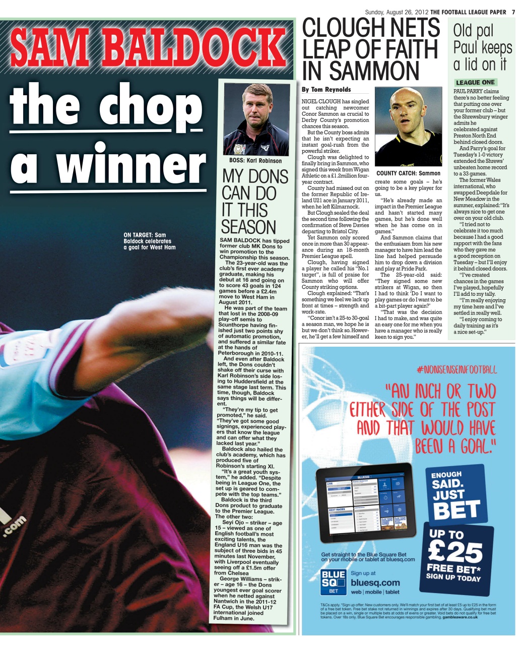 The Football League Paper Preview Pages