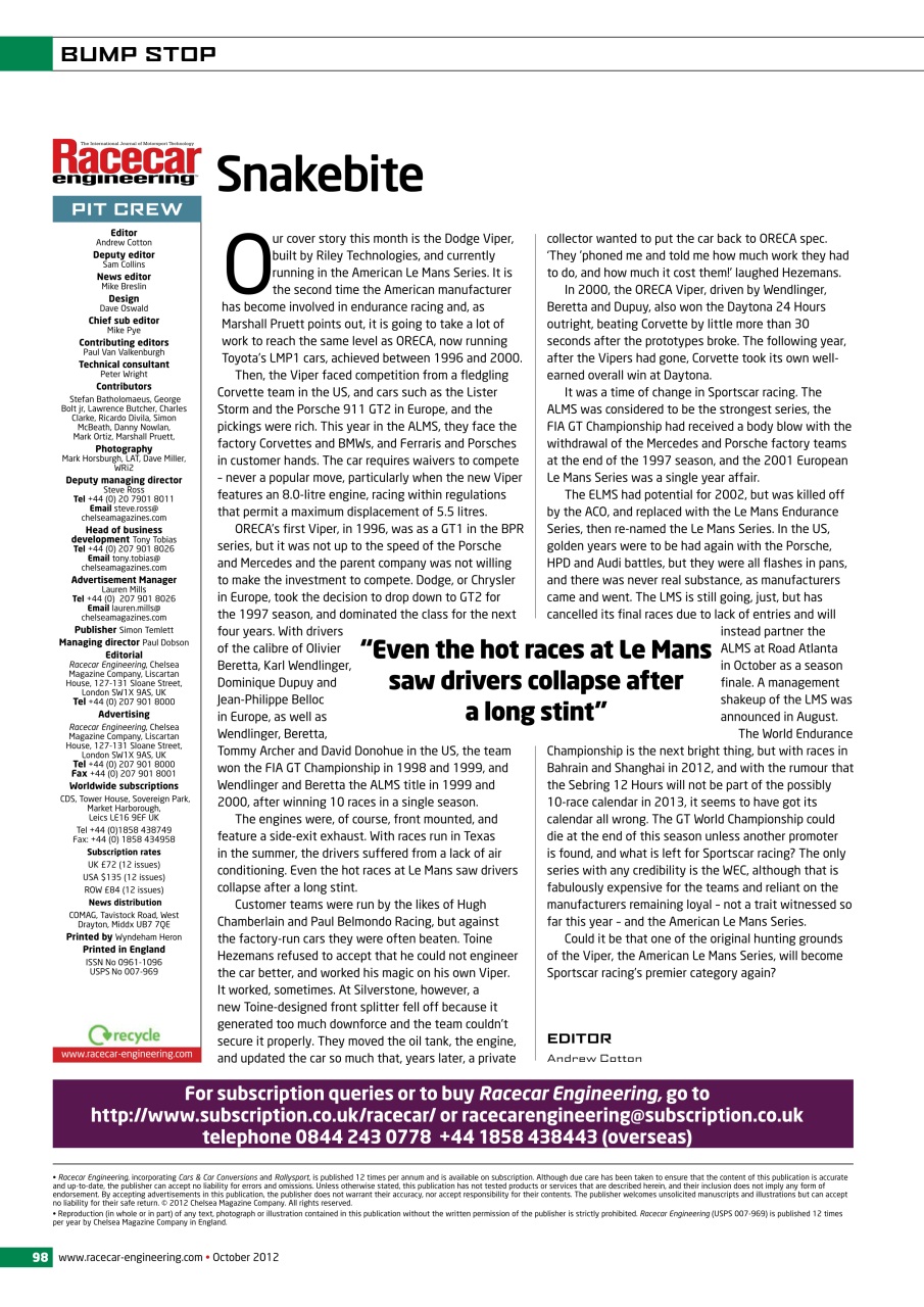 Racecar Engineering Preview Pages