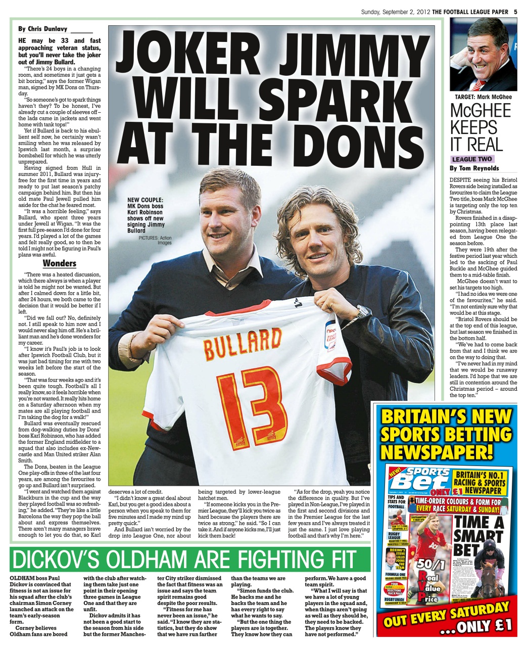 The Football League Paper Preview Pages