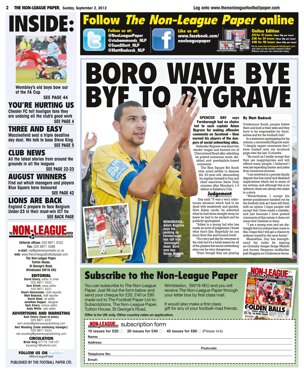 The Non-League Football Paper Preview Pages