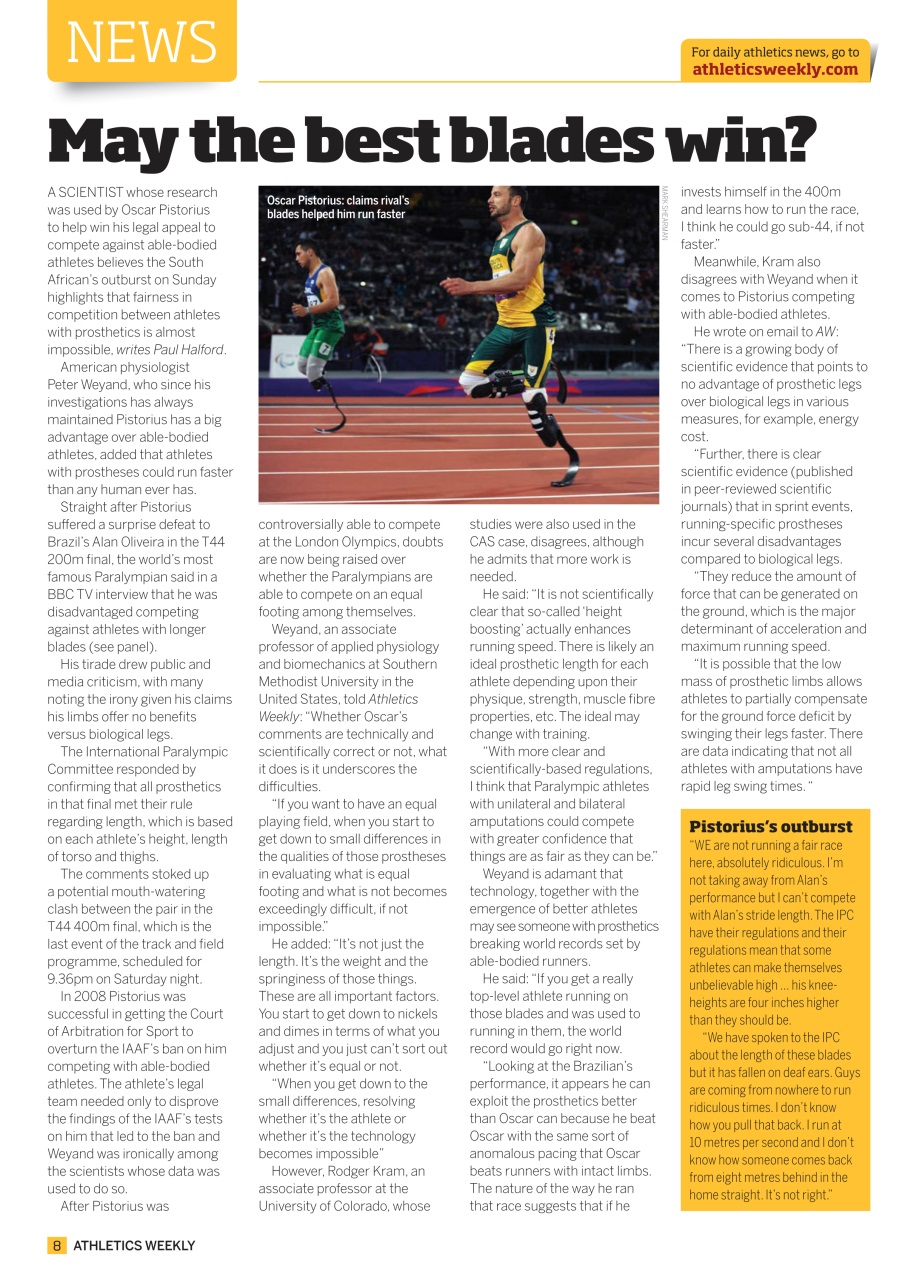 AW – Athletics Weekly Magazine Preview Pages