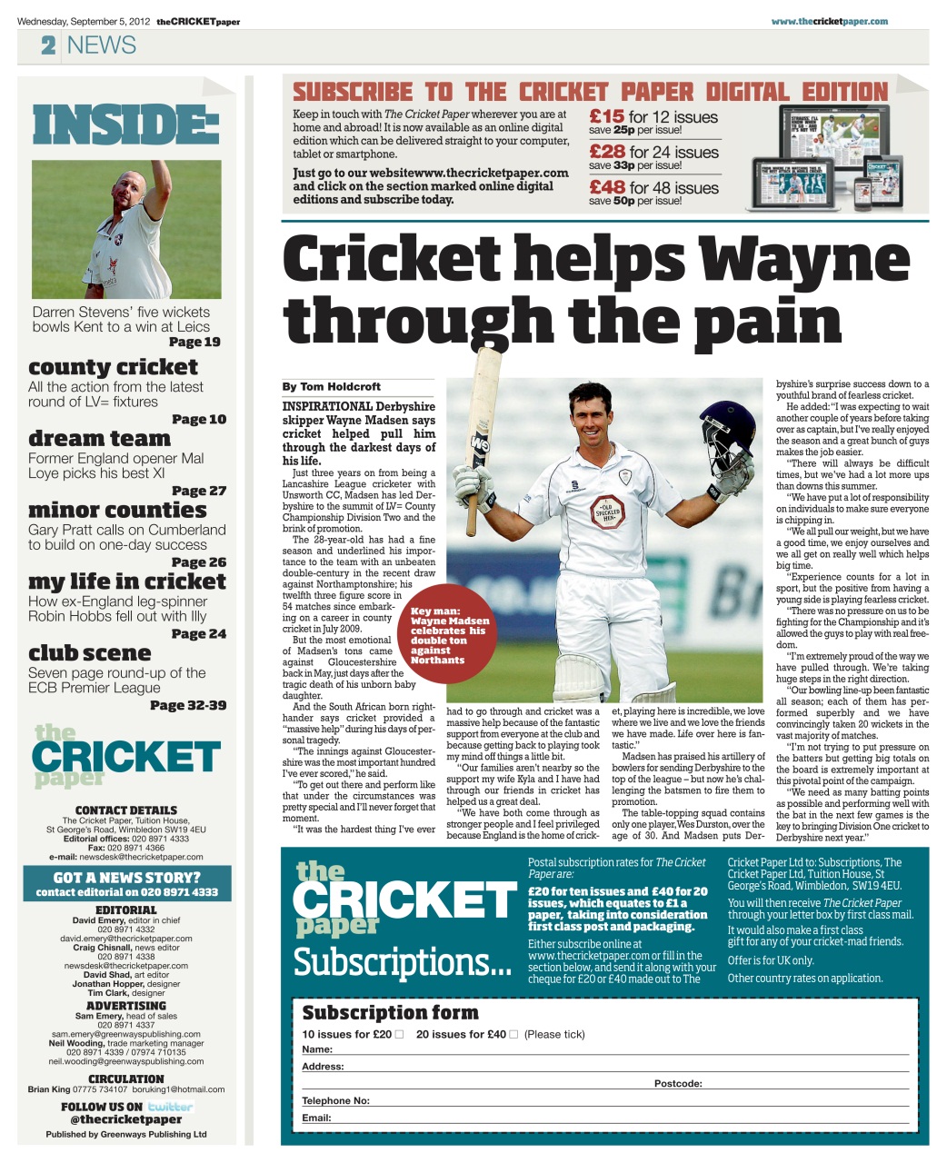 The Cricket Paper Preview Pages