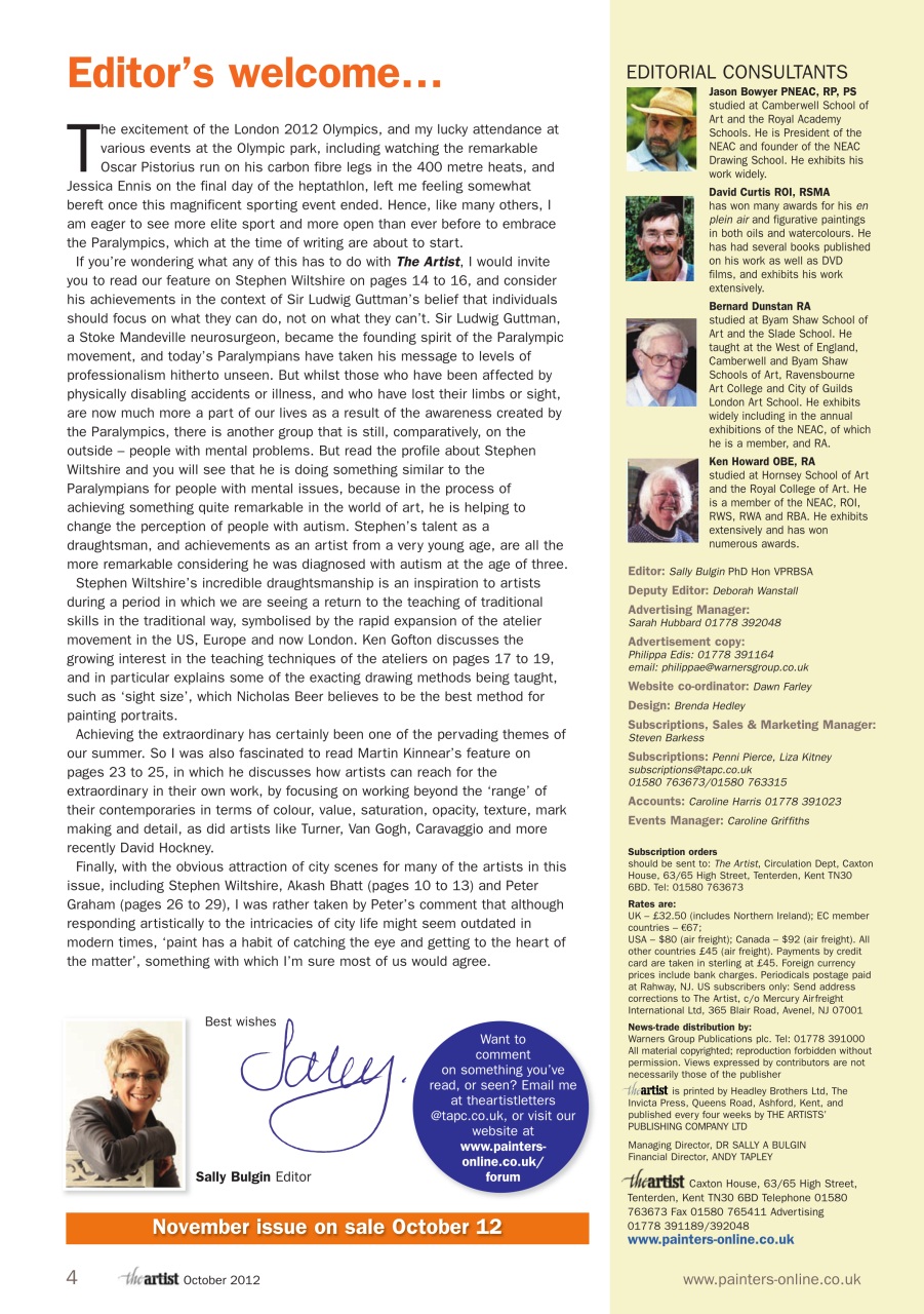 The Artist Preview Pages