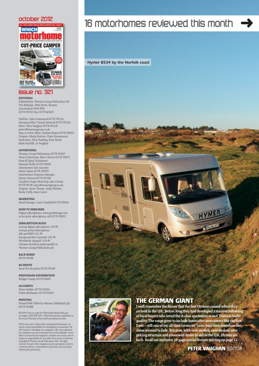 What Motorhome magazine Preview Pages