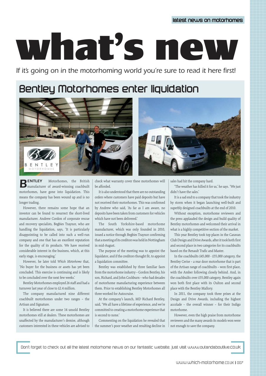 What Motorhome magazine Preview Pages