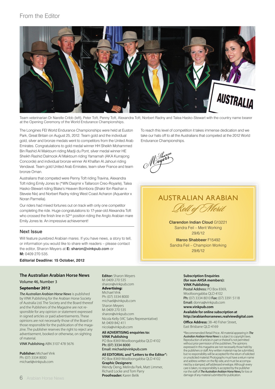 Australian Arabian Horse News Preview Pages