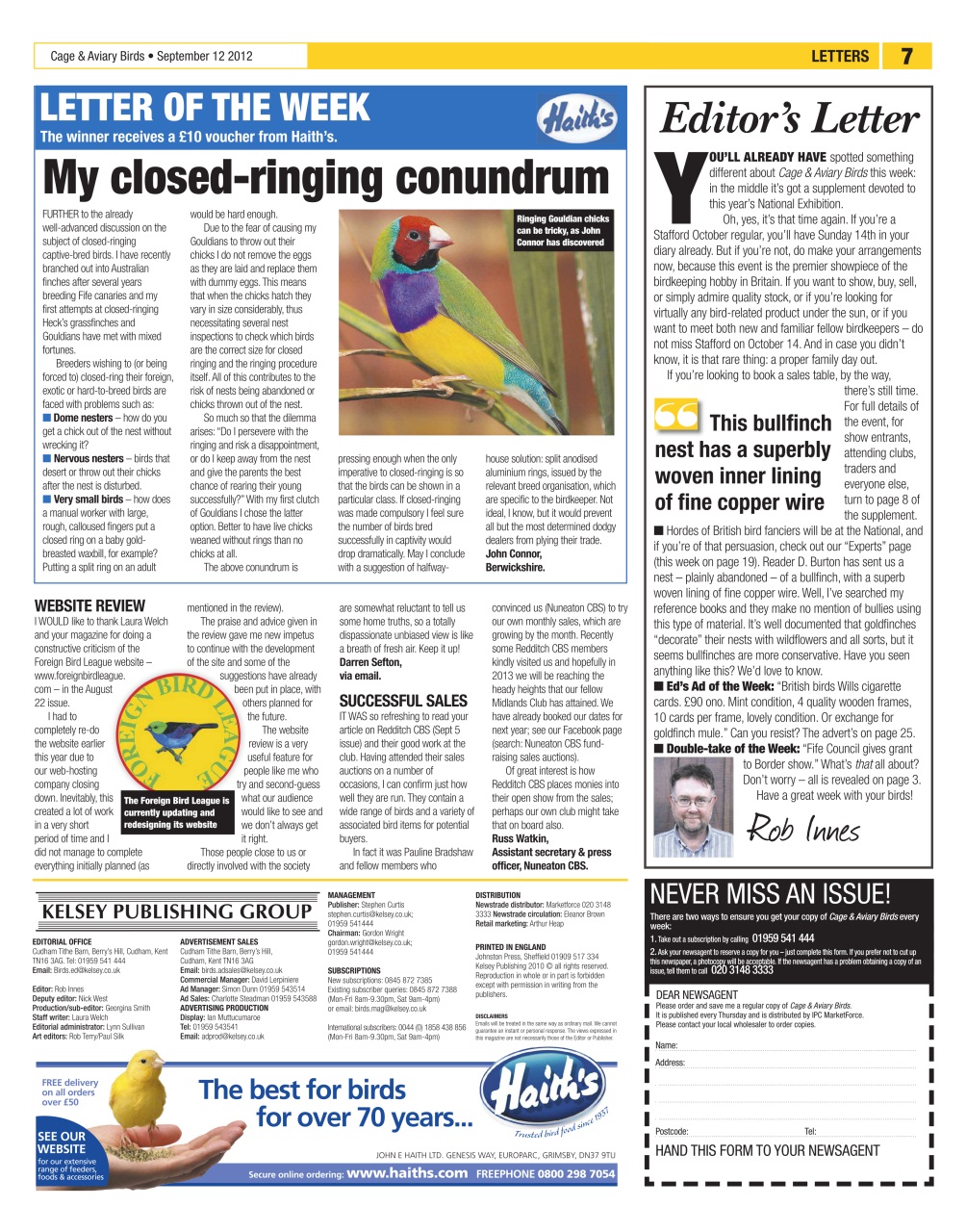 Cage & Aviary Birds Preview Pages