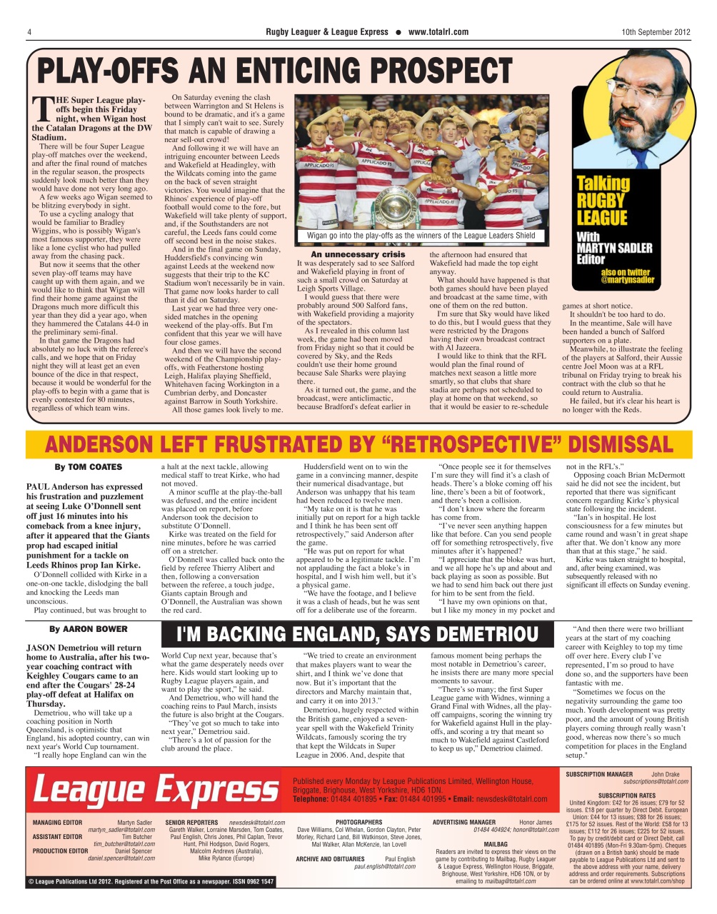 League Express Preview Pages
