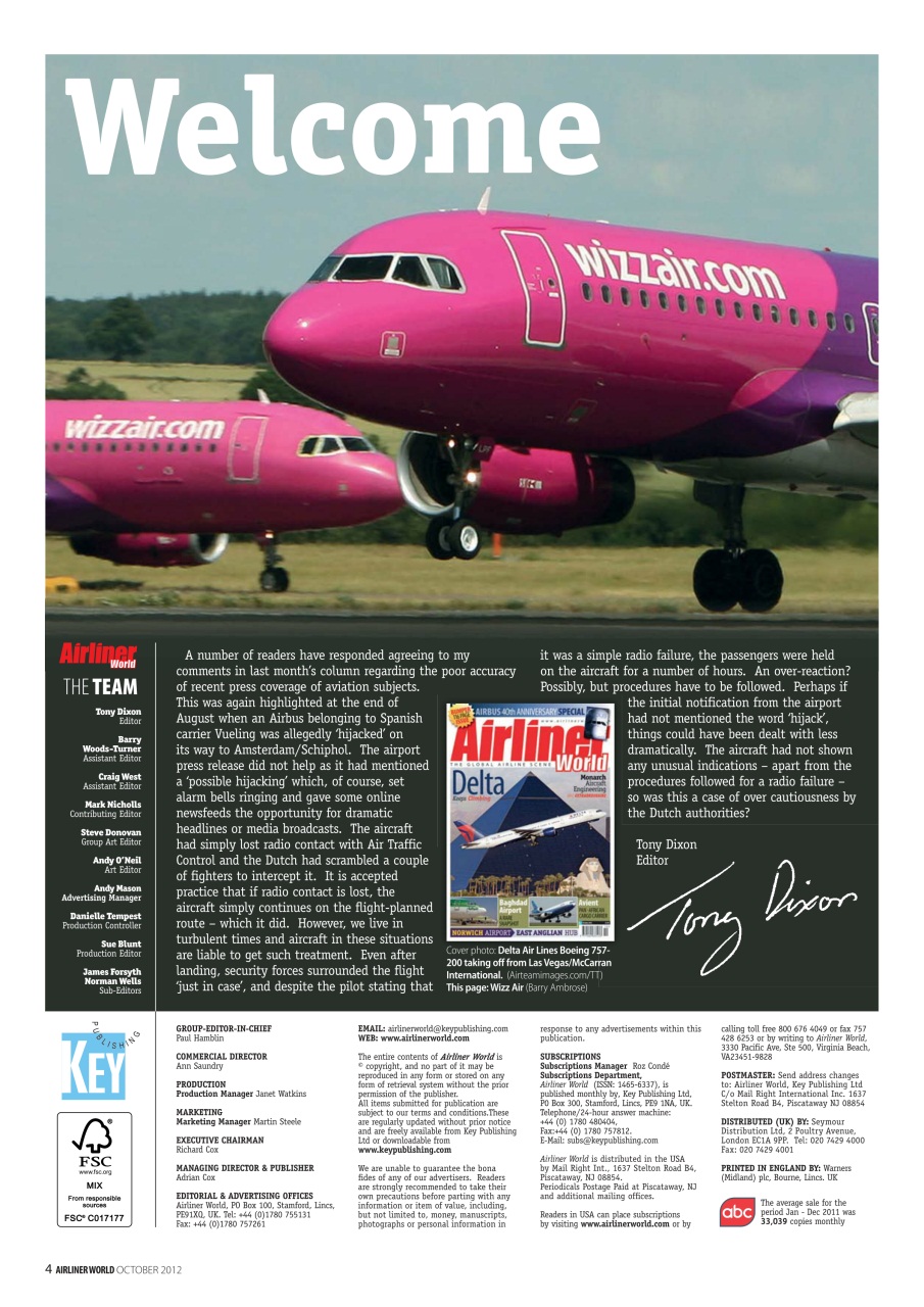 Airliner World Preview Pages