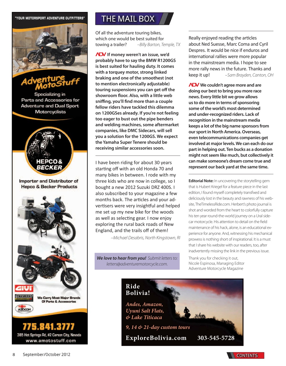 Adventure Motorcycle Preview Pages