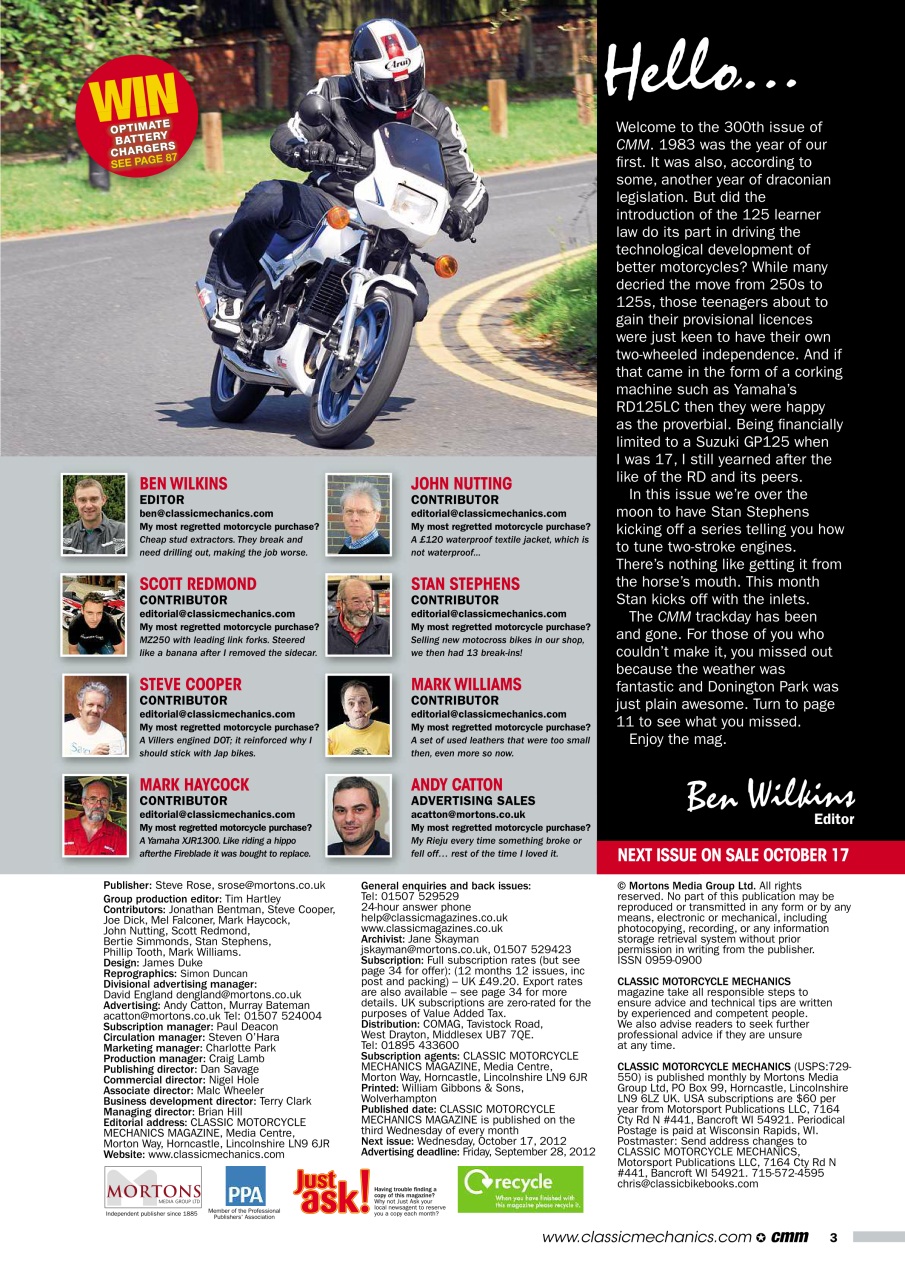 Classic Motorcycle Mechanics Preview Pages