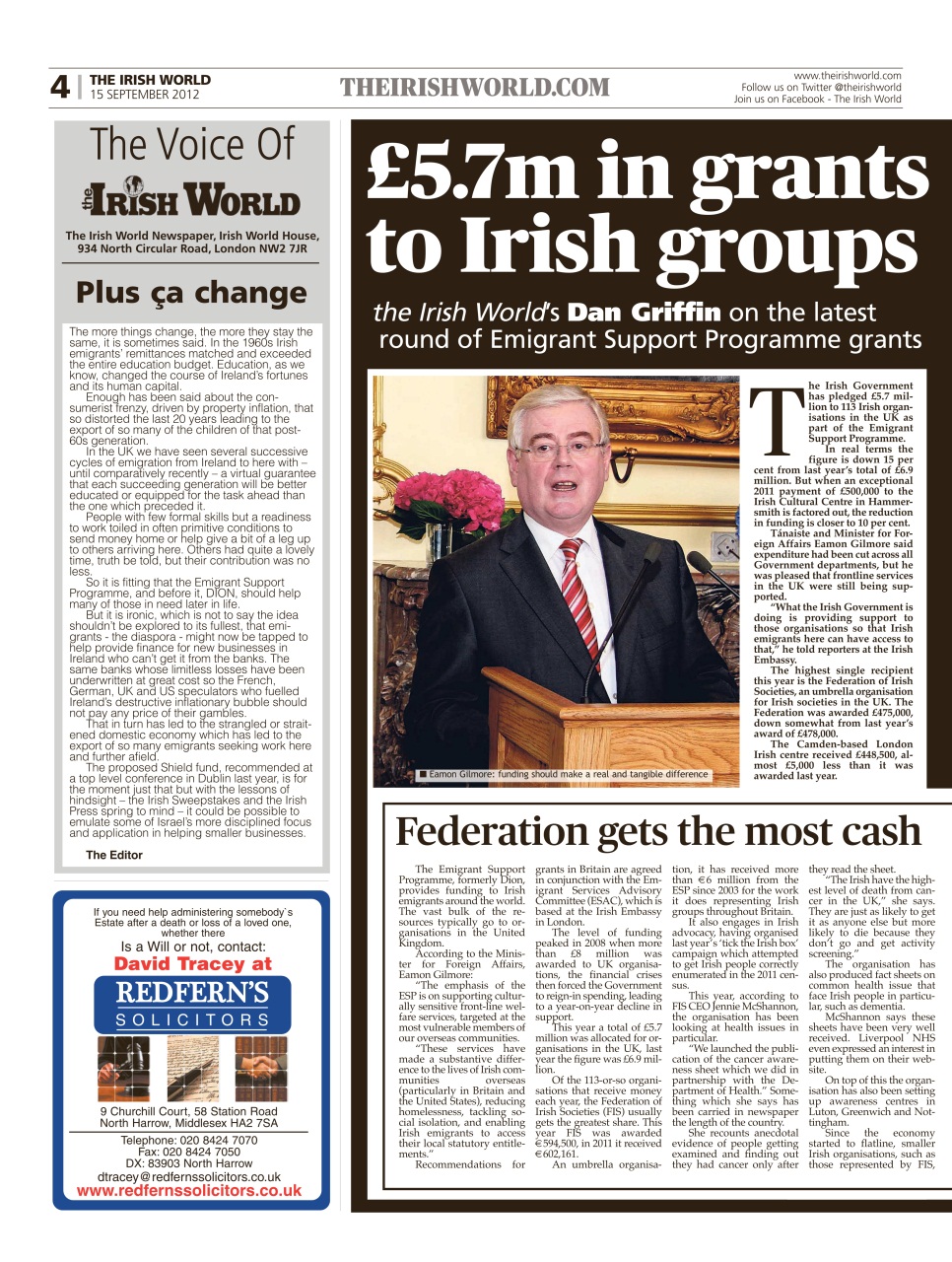 Irish World Preview Pages