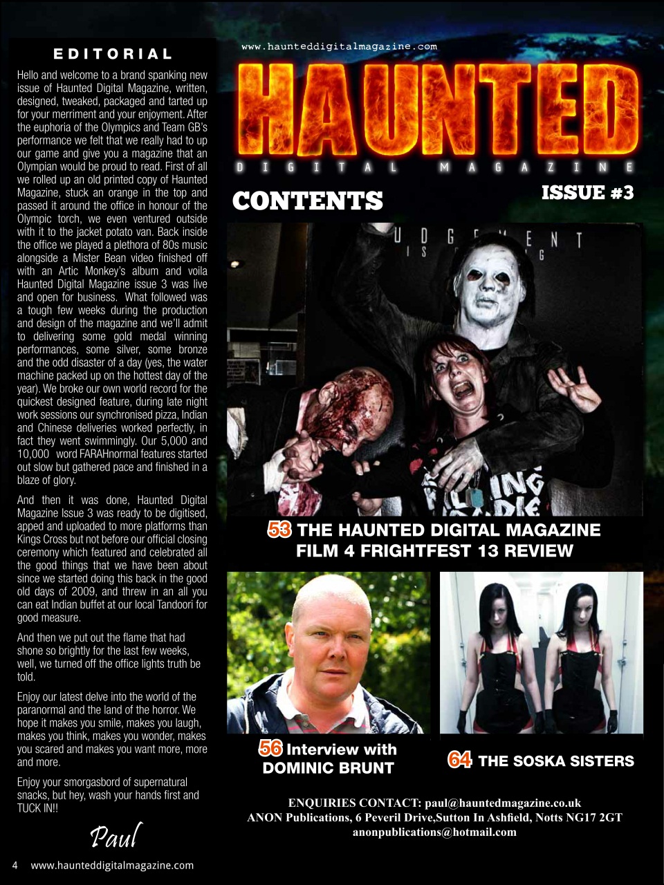 Haunted Magazine Preview Pages
