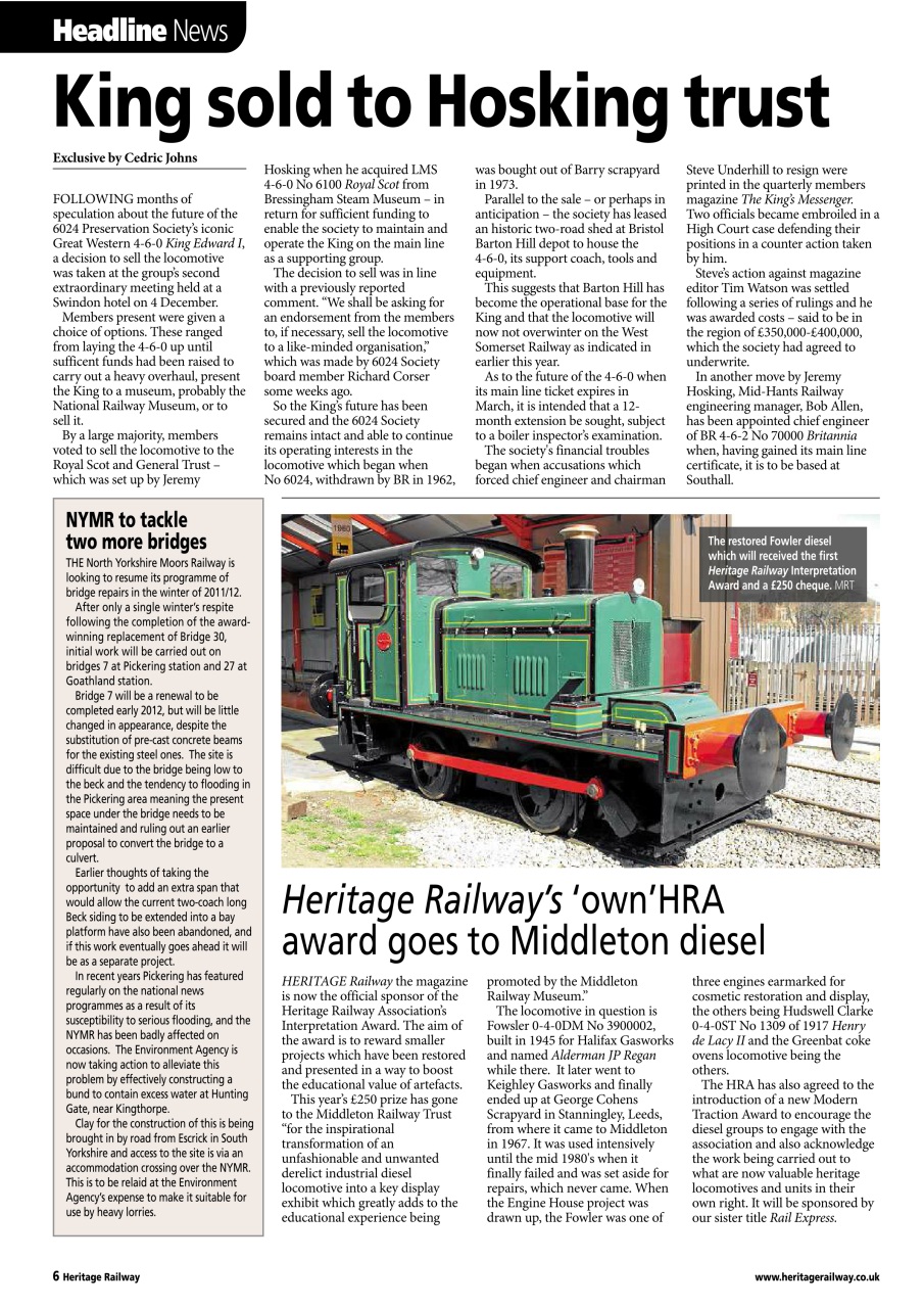 Heritage Railway Preview Pages