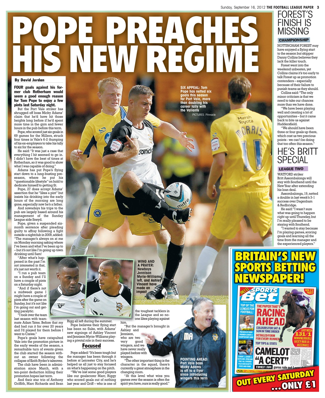 The Football League Paper Preview Pages