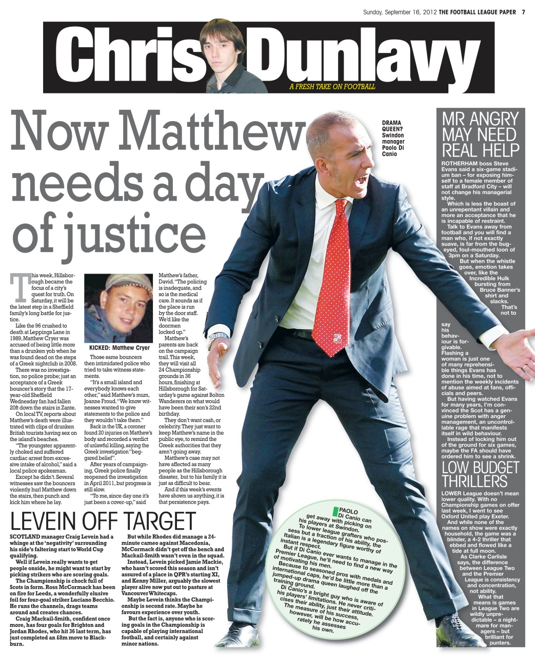 The Football League Paper Preview Pages