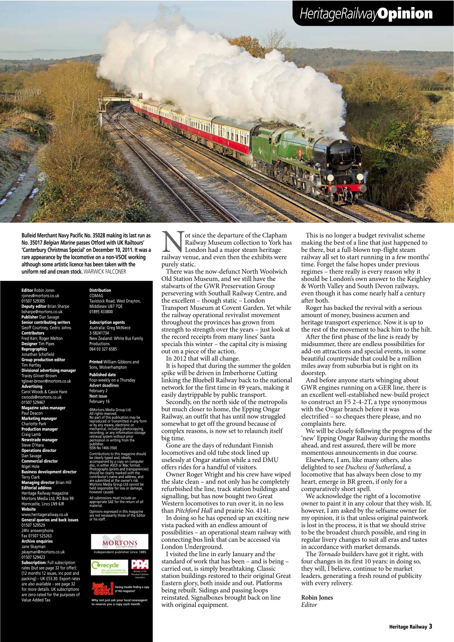 Heritage Railway Preview Pages