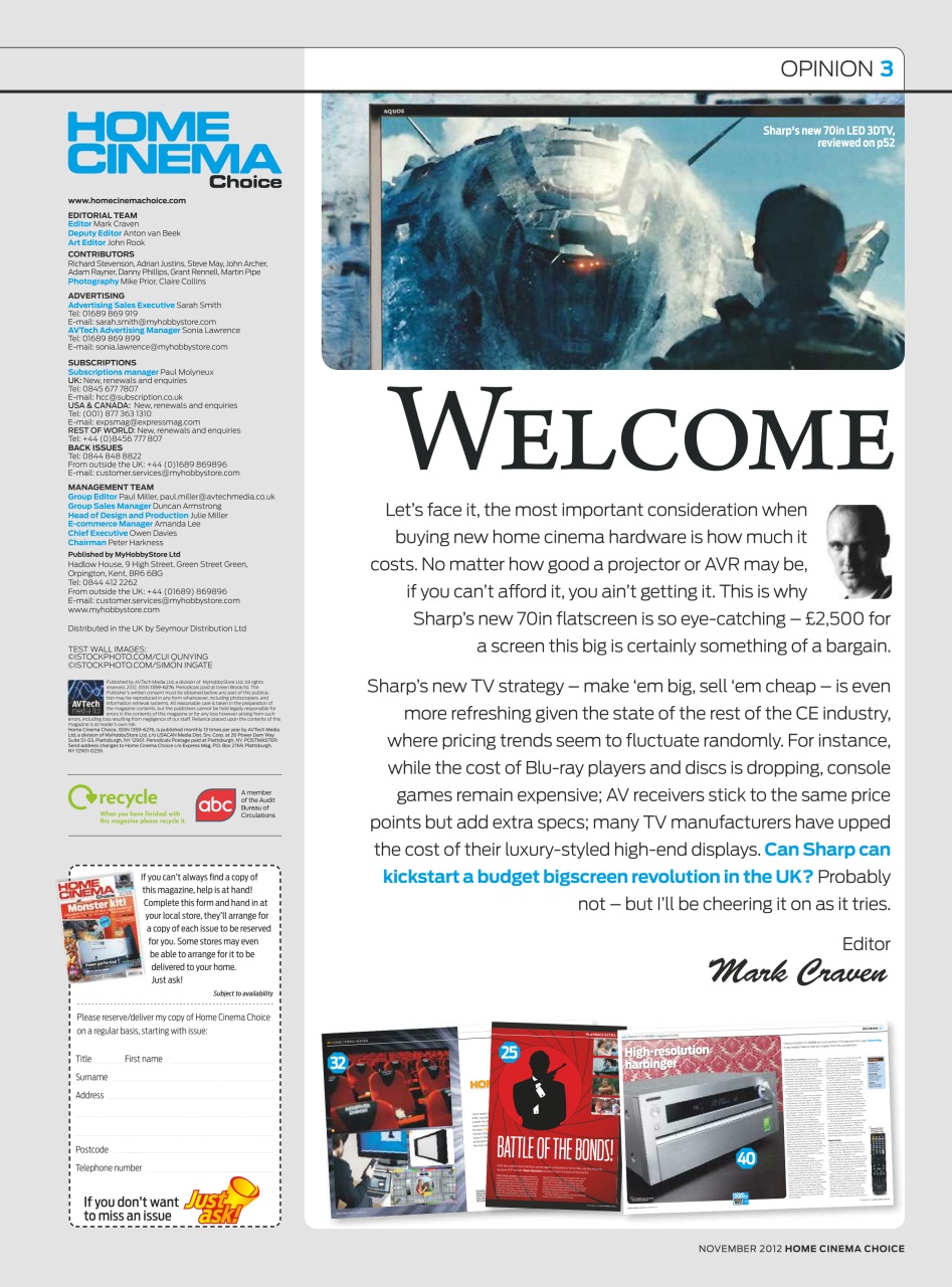 Home Cinema Choice Preview Pages