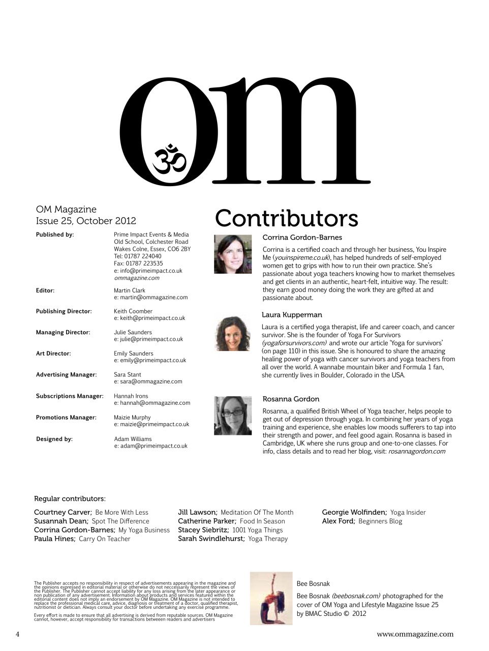 OM Yoga Magazine Preview Pages
