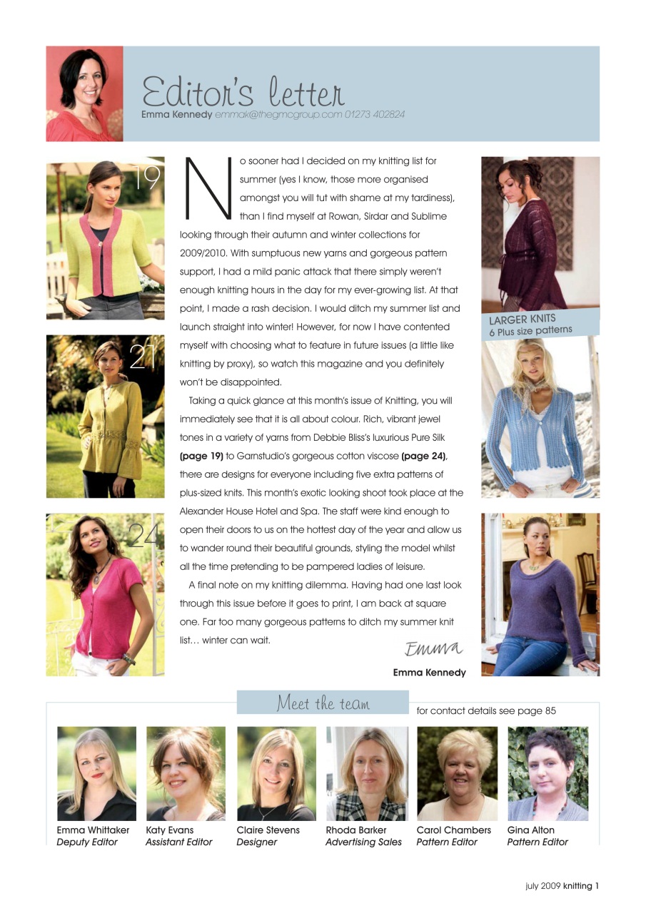 Knitting Preview Pages