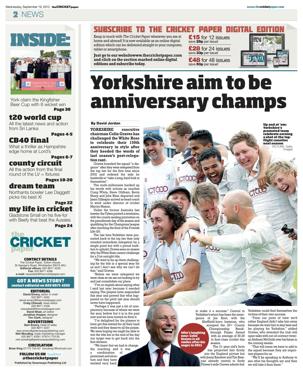 The Cricket Paper Preview Pages