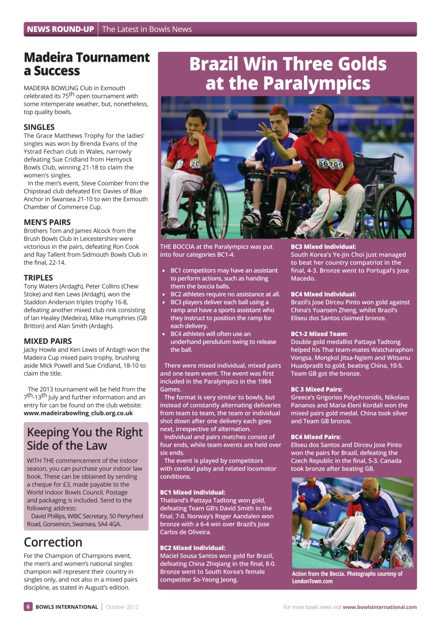 Bowls International Preview Pages
