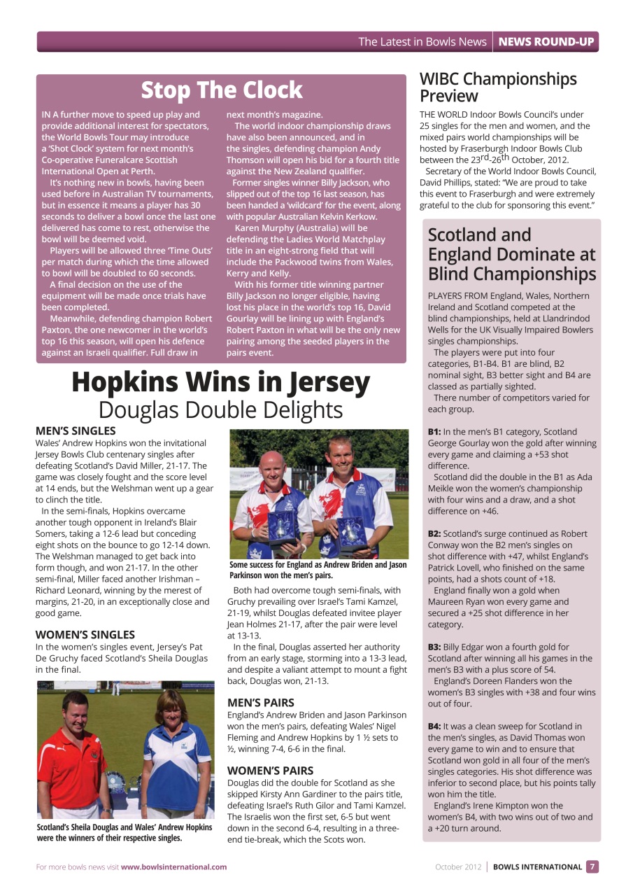 Bowls International Preview Pages