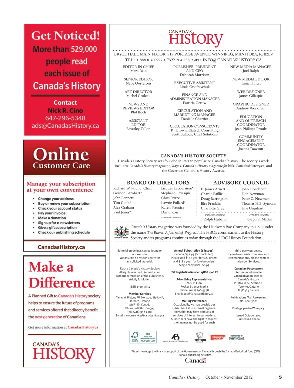 Canada's History Preview Pages