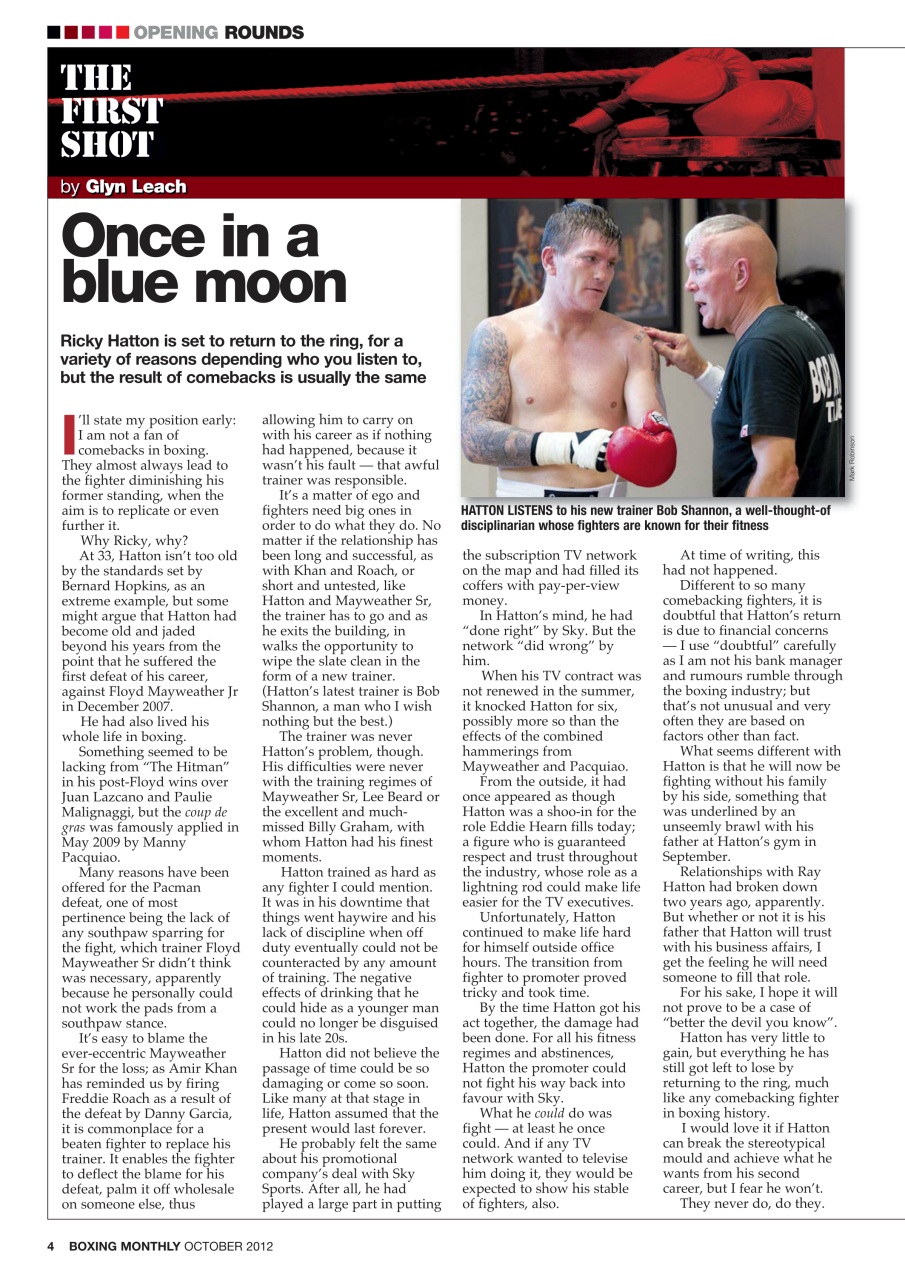 Boxing Monthly Preview Pages
